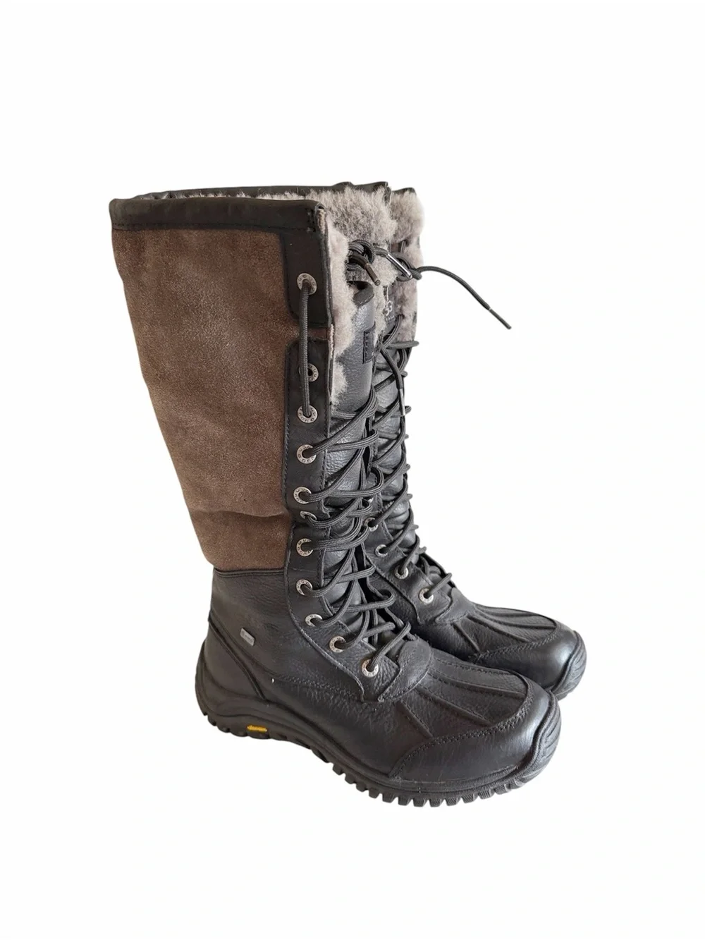UGG Womens Adirondack Winter Sheepskin Combat Lace-up Tall Boots size 8